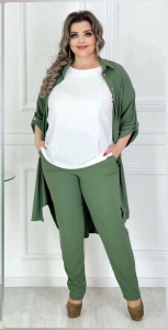 костюм-тройка "Аглая" зелень