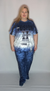 Туника велюр  "1998" синий