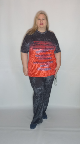 Туника велюр "Пламя" (Корея, разные  фабрики) — размеры ЕДИНЫЙ