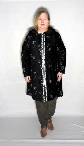 Кардиган-ветровка "FASHION"  (рисунок на черном) (Smart-Woman, Россия) — размеры 68-70, 72-74, 76-78, 80-82